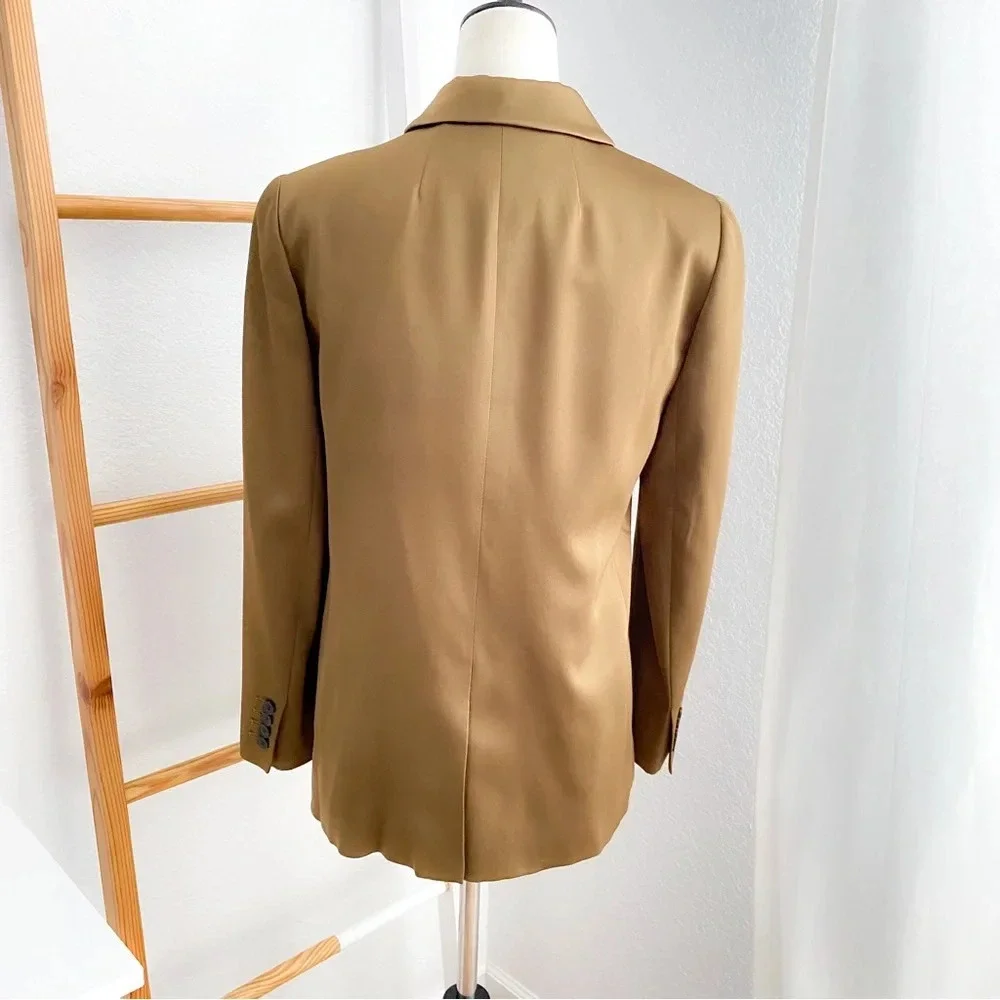 J. Crew Long Parke Blazer In Luster Crepe Earth Brown Women’s 2 NEW